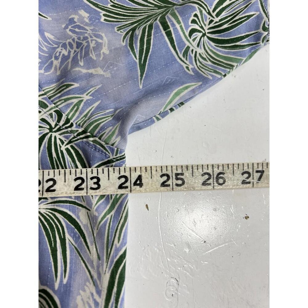 Tommy Bahama Mens Large Blue Palm Leaf 70% Silk Short Sleeve Hawaiin Shirt - Picture 9 of 9